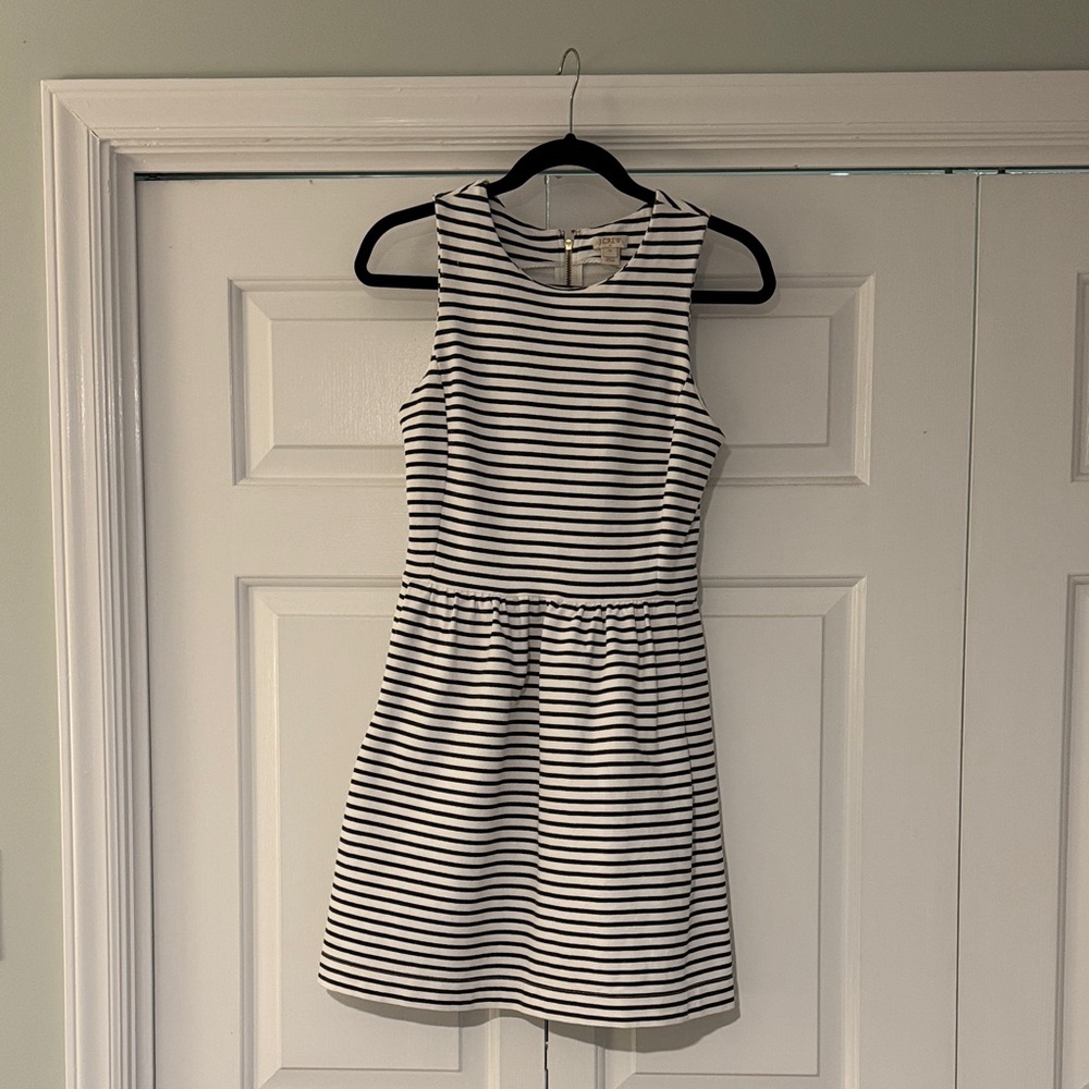 J. Crew Black and White Striped Dress
